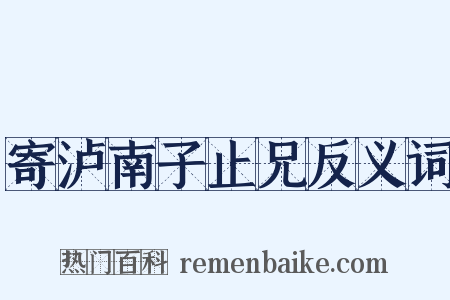 寄泸南子止兄反义词是什么意思的图片